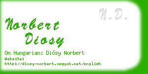 norbert diosy business card
